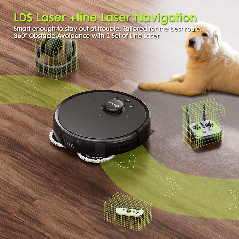 Robot Vacuum And Mop, V5 Self-Emptying 8500pa Suction, Pet Hair Tangle Cutter™, 75-Day Capacity, Cat Laser, All-In-One Station, Robotic Vacuum Cleaner For Pet Hair, Hard Floors, Tile, Carpet