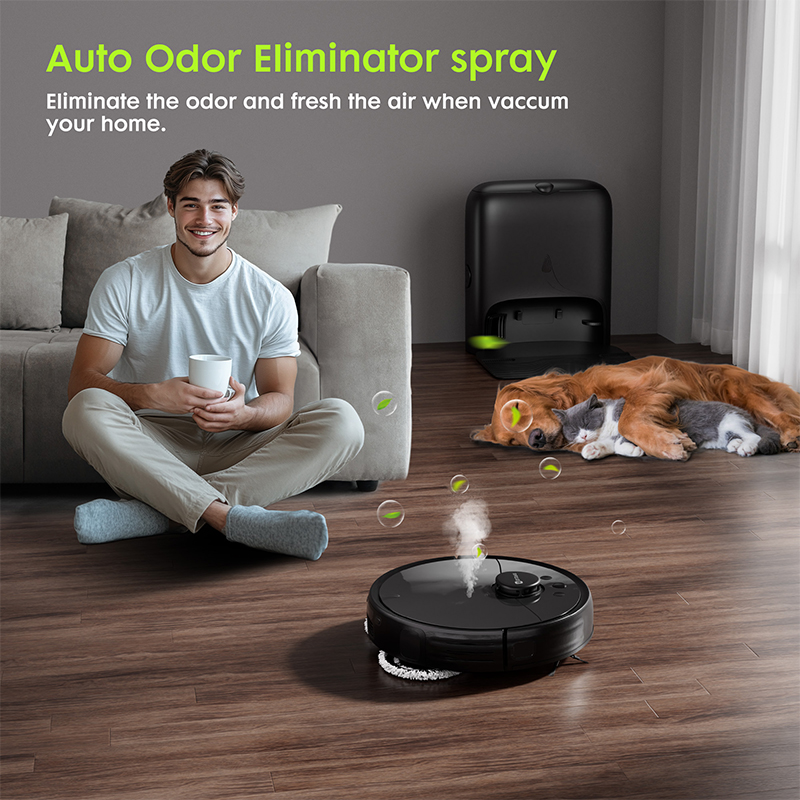 Robot Vacuum And Mop, V5 Self-Emptying 8500pa Suction, Pet Hair Tangle Cutter™, 75-Day Capacity, Cat Laser, All-In-One Station, Robotic Vacuum Cleaner For Pet Hair, Hard Floors, Tile, Carpet