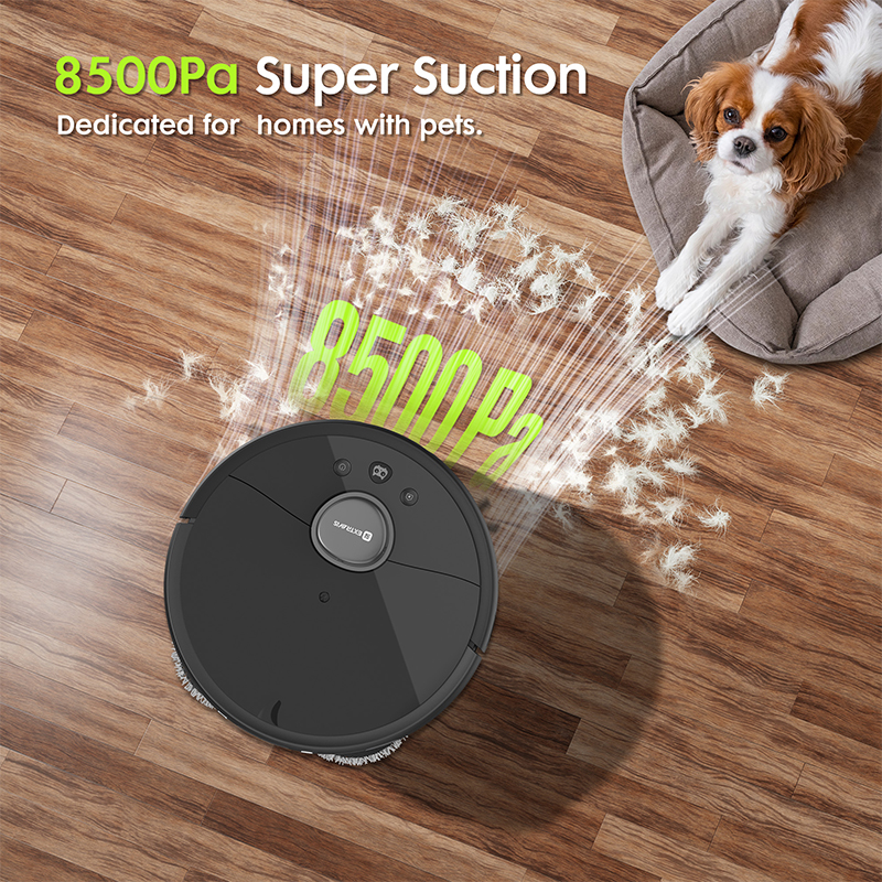Robot Vacuum And Mop, V5 Self-Emptying 8500pa Suction, Pet Hair Tangle Cutter™, 75-Day Capacity, Cat Laser, All-In-One Station, Robotic Vacuum Cleaner For Pet Hair, Hard Floors, Tile, Carpet